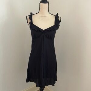 Smart & Sexy Black Ruffled Lingerie Chemise size Medium Mini Dress Dark Romantic